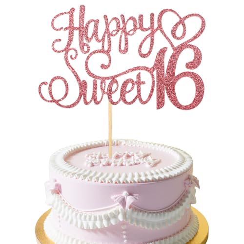 Tortenaufsatz zum 16. Geburtstag, personalisierbar, Tortenaufsatz zum 16. Geburtstag, Kuchenaufsatz, Cupcake-Topper, 16. Geburtstag, Dekorationen für Mädchen, Happy Birthday-Kuchenaufsätze Tortenaufsatz zum 16. Geburtstag, personalisierbar, Tortenaufsatz zum 16. Geburtstag, Kuchenaufsatz, Cupcake-Topper, 16. Geburtstag, Dekorationen für Mädchen, Happy Birthday-Kuchenaufsätze von YQQYG