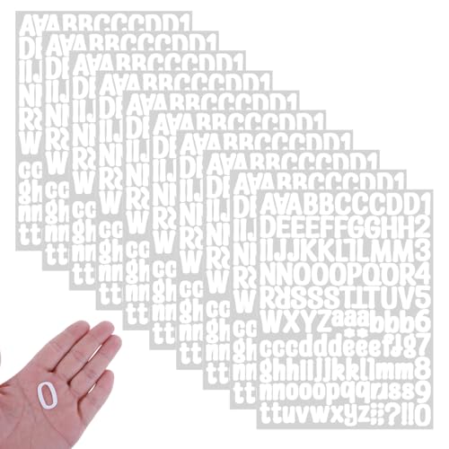 YQQYG 10 Blatt Buchstaben Und Zahlen Aufkleber Weiß, Selbstklebendes Vinyl Aufkleber Buchstaben-Zahlen Kit, Buchstaben-Nummern-Aufkleber für Postkasten, Tür, Heim, Adress von YQQYG