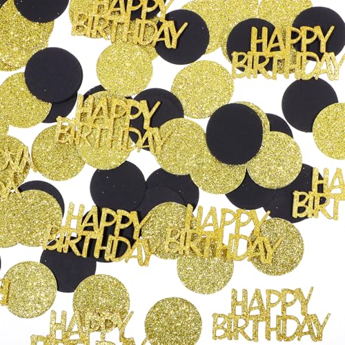 YQQYG 100 Stück Geburtstag Konfetti, Gold Schwarz Glitzer Tischkonfetti Konfetti Groß für Tischdeko Geburtstag, Happy Birthday Deko YQQYG 100 Stück Geburtstag Konfetti, Gold Schwarz Glitzer Tischkonfetti Konfetti Groß für Tischdeko Geburtstag, Happy Birthday Deko von YQQYG