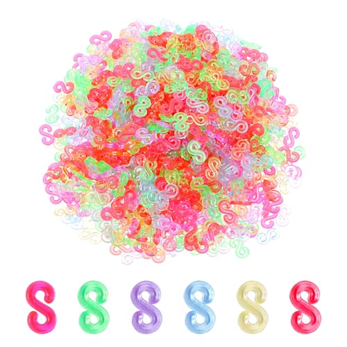 YQQYG 1000 Stück S Clips Loom Bänder Zubehör, S-Clips für Loom Armbänder, C-Clips für Gummiband Armbänder für Nachfüllsets, Armband Kit DIY Bastelset YQQYG 1000 Stück S Clips Loom Bänder Zubehör, S-Clips für Loom Armbänder, C-Clips für Gummiband Armbänder für Nachfüllsets, Armband Kit DIY Bastelset von YQQYG