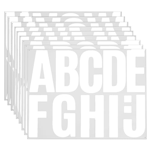 YQQYG 102 Buchstaben Aufkleber, 10,2 cm, Vinyl-Alphabet-Aufkleber, Selbstklebende Poster-Aufkleber zum Aufkleben von Buchstaben für Pinnwand, Briefkasten, Scrapbooking, Poster, Basteln(weiß) von YQQYG