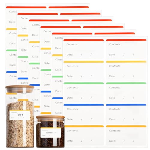 YQQYG 300 Stück Klebeetiketten zum Beschriften, 3 x 6 cm Selbstklebende Etiketten zur Lebensmittelaufbewahrung, Leicht zu Reinigende und beschreibbare, Etiketten Selbstklebend zum Beschriften von YQQYG