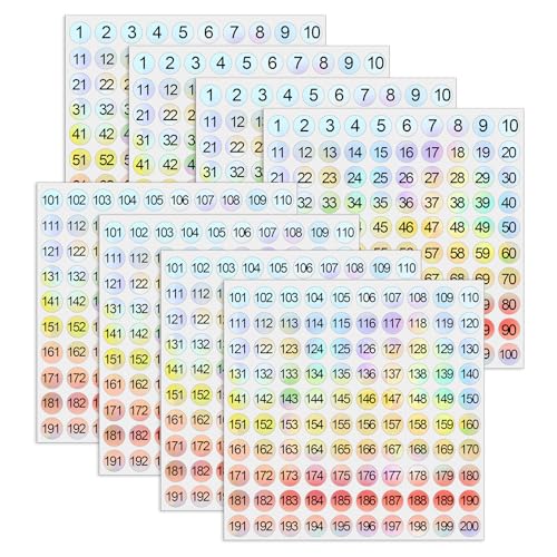 YQQYG 8 Blatt Zahlen Aufkleber 1-200, Nummer Aufkleber 1 cm, Selbstklebende Zahlen Sticker, Klebezahlen für Büro, Schließfächer, Heimorganisation YQQYG 8 Blatt Zahlen Aufkleber 1-200, Nummer Aufkleber 1 cm, Selbstklebende Zahlen Sticker, Klebezahlen für Büro, Schließfächer, Heimorganisation von YQQYG