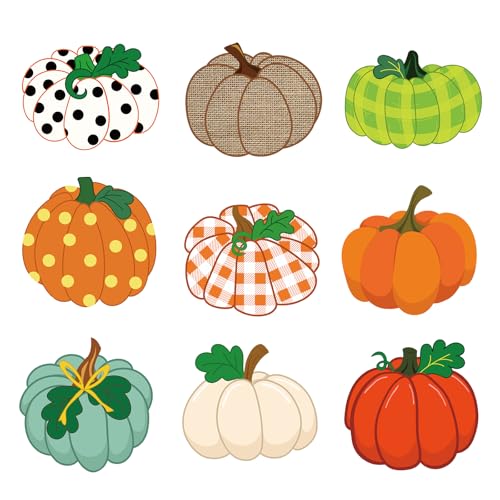 YQUQWN 63 Stück Kürbis-Ausschnitt-Dekorationen, Thanksgiving Herbst Kürbisse Pinnwand Dekor mit 140 Stück Klebepunkten für Klassenzimmer Zuhause Wanddekoration Herbst Thanksgiving Party Supplies von YQUQWN