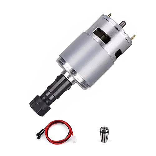 Spindelmotor, 775 Spindelmotor DC 12V-24V 20000 U/min Mini-Elektromotor Kugellager Großes Drehmoment Hochleistungsspindel for CNC 3018 Graveur(1 set) von YQVEOT