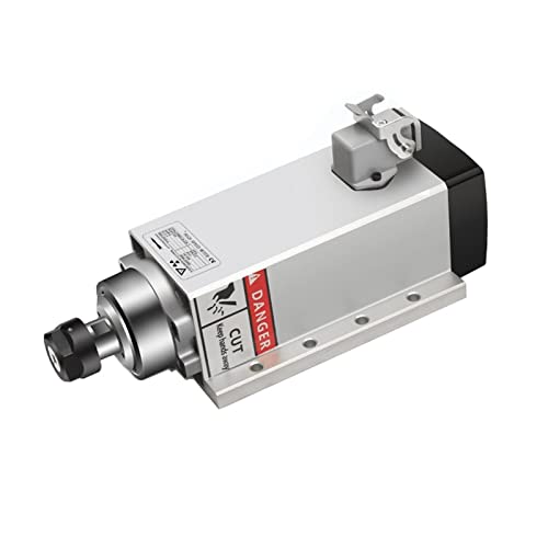 Spindelmotor, CNC 2,2 kW luftgekühlter Vierkantspindelmotor ER20 Auslauf 0,002 mm for CNC-Fräsen mit Stecker-/Kabelbox-Version(380 Ver. 1 300Hz) von YQVEOT