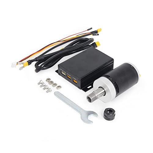 Spindelmotor, CNC-Kit Bürstenloser DC-Spindelmotor 24 V 12000 U/min + Antriebsplatine + Spannzangenhalter installiert for Serie 3018 (Pro). von YQVEOT