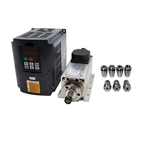 Spindelmotor, CNC-Werkzeugmaschinenspindel 1500 W 1,5 kW 24000 U/min ER11-Luftkühlungsmotor VFD 7-teilige ER11-Spannzangen (1-7 mm)(HY VFD Option 1) von YQVEOT