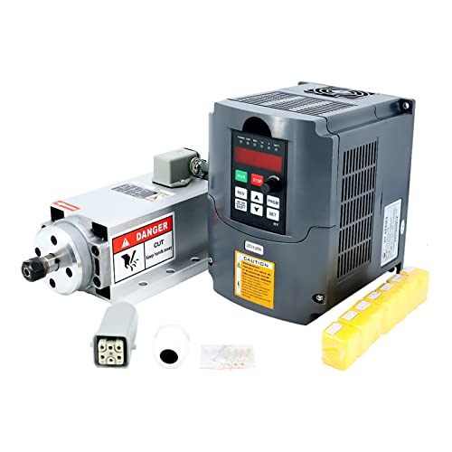 Spindelmotor, CNC-Werkzeugmaschinenspindel 1500 W 1,5 kW 24000 U/min ER11-Luftkühlungsmotor VFD 7-teilige ER11-Spannzangen (1-7 mm)(HY VFD Option 2) von YQVEOT
