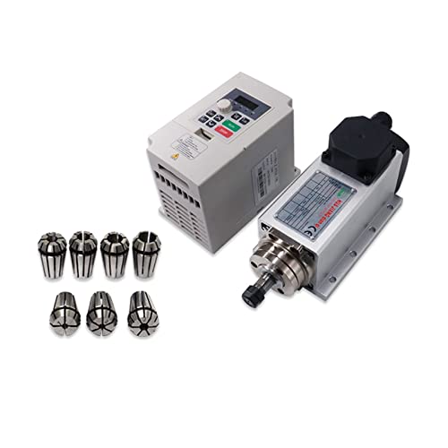 Spindelmotor, CNC-Werkzeugmaschinenspindel 1500 W 1,5 kW 24000 U/min ER11-Luftkühlungsmotor VFD 7-teilige ER11-Spannzangen (1-7 mm)(RP VFD Option 4) von YQVEOT