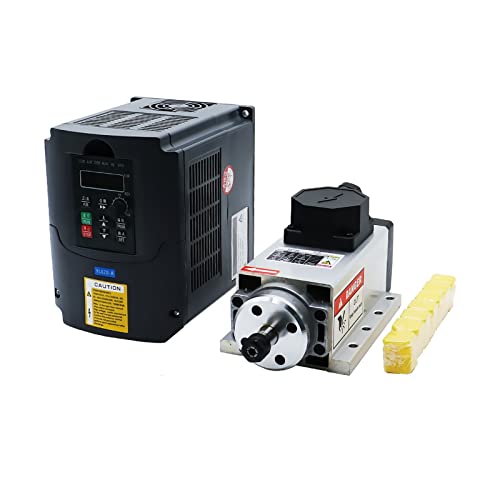 Spindelmotor, CNC-Werkzeugmaschinenspindel 1500 W 1,5 kW 24000 U/min ER11-Luftkühlungsmotor VFD 7-teilige ER11-Spannzangen (1-7 mm)(YL VFD Option 5) von YQVEOT