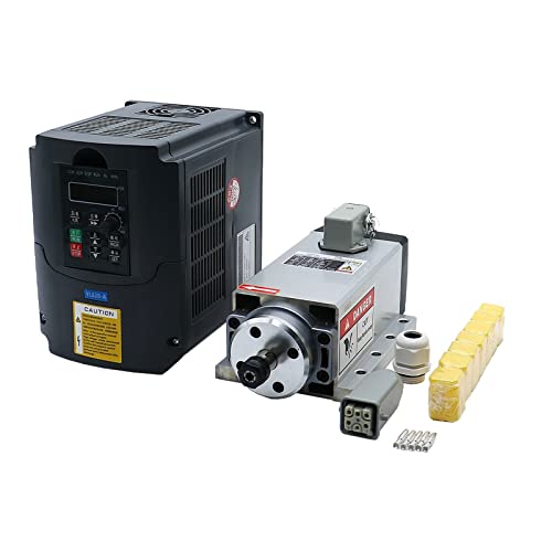Spindelmotor, CNC-Werkzeugmaschinenspindel 1500 W 1,5 kW 24000 U/min ER11-Luftkühlungsmotor VFD 7-teilige ER11-Spannzangen (1-7 mm)(YL VFD Option 6) von YQVEOT