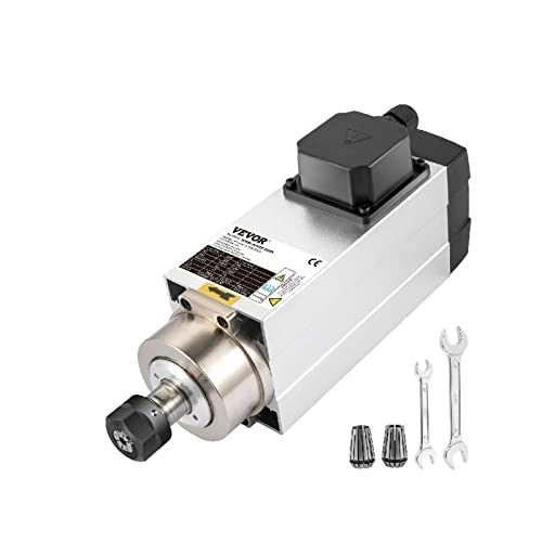 Spindelmotor, Quadratischer luftgekühlter Spindelmotor 2,2 kW 3 kW 4 kW ER20 ER25 Spannzangen 4 Lager High Speed ​​für CNC-Gravur-Frässchleifen(4KW ER20) von YQVEOT