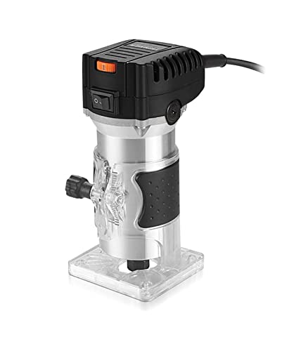 YQVEOT Elektrische Oberfräse, 800 W Holzfräser Elektrischer Trimmer Holzbearbeitungsmaschinen, Power Carpentry Manuelle Trimmerwerkzeuge, 15-teiliger Holzfräser(6G 800W B) von YQVEOT