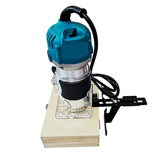 YQVEOT Elektrische Oberfräse, Holzfräser Holzbearbeitung Elektrischer Trimmer Holzfräsen Gravur Stoßen Trimmen Schnitzmaschine mit Fräser(Only Machine) von YQVEOT