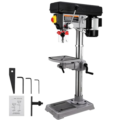 YQVEOT Tischbohrmaschine, 13"/15" Tischbohrmaschine, 7,5-Ampere-Motor, Tischbohrmaschine mit Variabler Geschwindigkeit, 0-45° neigbarer Arbeitstisch, Tischbohrmaschine(15 inch) von YQVEOT