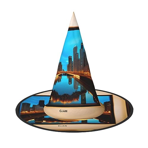 YQxwJL Chicago Hexenkappe, reflektierter Druck, Zaubererhut, Hexenhut, Dekoration, hängende schwebende Veranda-Hof-Dekoration YQxwJL Chicago Hexenkappe, reflektierter Druck, Zaubererhut, Hexenhut, Dekoration, hängende schwebende Veranda-Hof-Dekoration von YQxwJL
