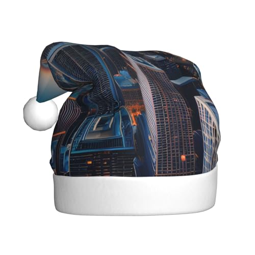 YQxwJL Chicago Illinois USA 1 Druck Weihnachtsschmuck Hüte Plüsch Weihnachtsmannmützen für Weihnachten Urlaub Party Supplies von YQxwJL
