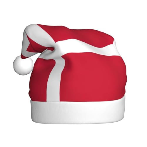 YQxwJL Dänische Flagge, Weihnachtsdekoration, Plüsch-Weihnachtsmannmützen für Weihnachten, Urlaub, Partyzubehör von YQxwJL