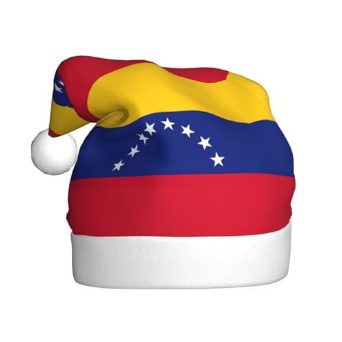 YQxwJL Flagge von Venezuela, Weihnachtsdekoration, Plüsch, Weihnachtsmannmützen für Weihnachten, Urlaub, Partyzubehör von YQxwJL