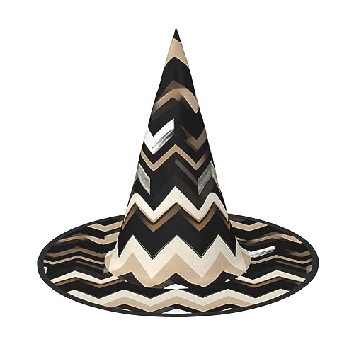 YQxwJL Halloween Hexenhut Zickzack Print Schwarz Weiß Zauberer Hut Dekorationen für Hexenhut Hängende Dekoration für schwimmende Veranda von YQxwJL