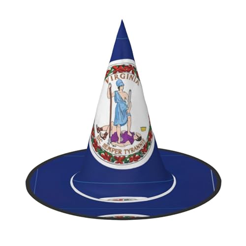 YQxwJL Hexenhut mit Virginia-Staatsflagge, Hexenhut, zum Aufhängen, schwimmende Hexenhüte, für Halloween, Weihnachten, Party-Dekoration von YQxwJL