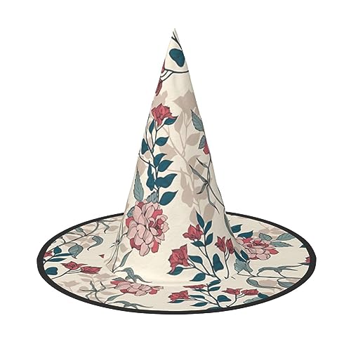YQxwJL Hexenhut mit rosa Blumen und Blättern, zum Aufhängen, schwimmende Hexenhüte, für Halloween, Weihnachten, Party-Dekoration YQxwJL Hexenhut mit rosa Blumen und Blättern, zum Aufhängen, schwimmende Hexenhüte, für Halloween, Weihnachten, Party-Dekoration von YQxwJL