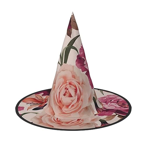 YQxwJL Hexenhut mit rosa Rosen, zum Aufhängen, schwimmende Hexenhüte, für Halloween, Weihnachten, Party-Dekoration YQxwJL Hexenhut mit rosa Rosen, zum Aufhängen, schwimmende Hexenhüte, für Halloween, Weihnachten, Party-Dekoration von YQxwJL
