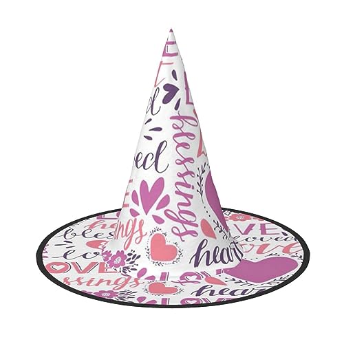 YQxwJL Hübscher Hexenhut mit Herzaufdruck, Hexenhüte zum Aufhängen, schwimmende Hexenhüte, für Halloween, Weihnachten, Party-Dekoration YQxwJL Hübscher Hexenhut mit Herzaufdruck, Hexenhüte zum Aufhängen, schwimmende Hexenhüte, für Halloween, Weihnachten, Party-Dekoration von YQxwJL
