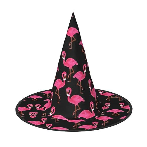 YQxwJL Hübscher rosa Flamingo-Druck, Hexenhut, zum Aufhängen, schwimmende Hexenhüte, für Halloween, Weihnachten, Party-Dekoration YQxwJL Hübscher rosa Flamingo-Druck, Hexenhut, zum Aufhängen, schwimmende Hexenhüte, für Halloween, Weihnachten, Party-Dekoration von YQxwJL