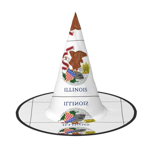 YQxwJL Illinois Hexenhut mit Staatsflagge, Hexenhut, zum Aufhängen, schwimmende Hexenhüte, für Halloween, Weihnachten, Party-Dekoration YQxwJL Illinois Hexenhut mit Staatsflagge, Hexenhut, zum Aufhängen, schwimmende Hexenhüte, für Halloween, Weihnachten, Party-Dekoration von YQxwJL