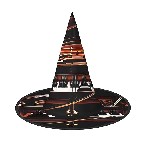 YQxwJL Klavier-/Violin-Musiknoten-Druck, Halloween-Hexenkappe, Zaubererhut, Hexenhut, Dekoration, hängende schwebende Veranda-Hof-Dekoration YQxwJL Klavier-/Violin-Musiknoten-Druck, Halloween-Hexenkappe, Zaubererhut, Hexenhut, Dekoration, hängende schwebende Veranda-Hof-Dekoration von YQxwJL