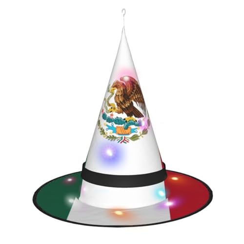 YQxwJL Mexiko Flagge Halloween Witch Cap,LED Licht-Magierhut,Hexenhutdekoration,hängende schwimmende Veranda Gartendekoration YQxwJL Mexiko Flagge Halloween Witch Cap,LED Licht-Magierhut,Hexenhutdekoration,hängende schwimmende Veranda Gartendekoration von YQxwJL