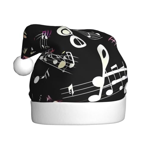 YQxwJL Musik-Symbole, schöner Druck, Weihnachtsdekoration, Mütze, Plüsch, Weihnachtsmannmützen für Weihnachten, Urlaub, Partyzubehör YQxwJL Musik-Symbole, schöner Druck, Weihnachtsdekoration, Mütze, Plüsch, Weihnachtsmannmützen für Weihnachten, Urlaub, Partyzubehör von YQxwJL