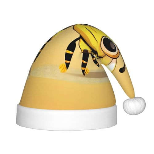 YQxwJL Niedlicher Cartoon-Bienen-Druck, Weihnachtsmann-Weihnachtsmütze, Winterurlaubsmütze für Weihnachten, Party, Zubehör YQxwJL Niedlicher Cartoon-Bienen-Druck, Weihnachtsmann-Weihnachtsmütze, Winterurlaubsmütze für Weihnachten, Party, Zubehör von YQxwJL