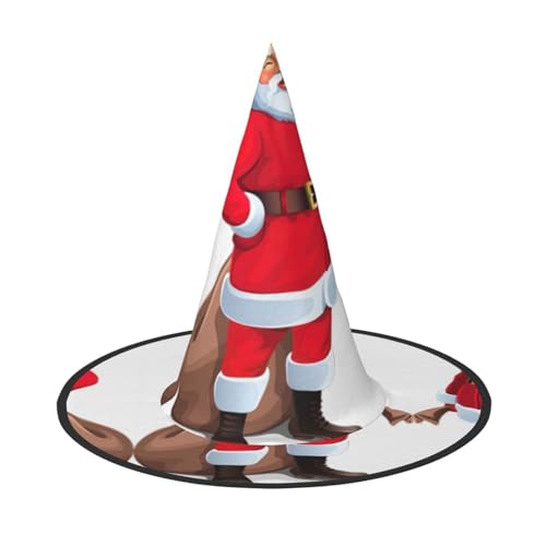 YQxwJL Niedlicher Hexenhut mit Weihnachtsmann-Aufdruck, Hexenhüte zum Aufhängen, schwimmende Hexenhüte, für Halloween, Weihnachten, Party-Dekoration YQxwJL Niedlicher Hexenhut mit Weihnachtsmann-Aufdruck, Hexenhüte zum Aufhängen, schwimmende Hexenhüte, für Halloween, Weihnachten, Party-Dekoration von YQxwJL