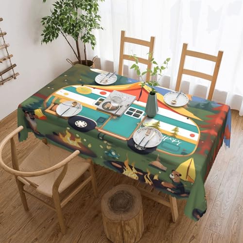 YQxwJL Rechteckige Tischdecke mit Aufdruck "Happy Camper" für Küche, Esszimmer, Tischdecken für Tische, Party, Hochzeit YQxwJL Rechteckige Tischdecke mit Aufdruck "Happy Camper" für Küche, Esszimmer, Tischdecken für Tische, Party, Hochzeit von YQxwJL