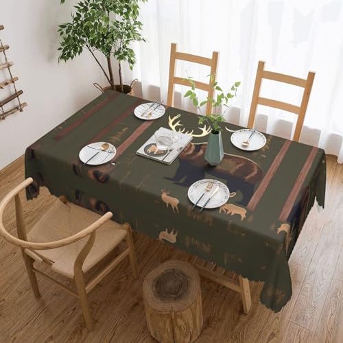 YQxwJL Rechteckige Tischdecke mit Hirschmotiv, für Küche, Esszimmer, Tischdecken für Tische, Party, Hochzeit von YQxwJL