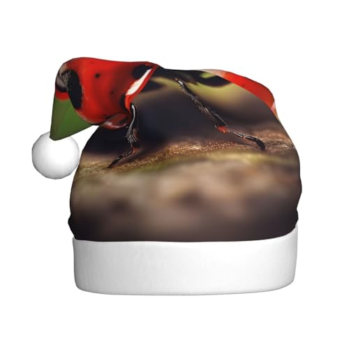 YQxwJL Roter Marienkäfer-Druck, Weihnachtsdekoration, Plüsch-Weihnachtsmützen für Weihnachten, Urlaub, Partyzubehör von YQxwJL