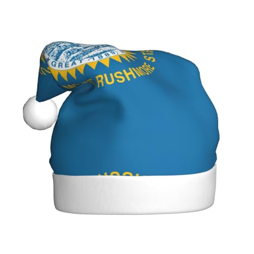 YQxwJL South Dakota Flaggen-Druck, Weihnachtsdekoration, Plüsch-Weihnachtsmannmützen für Weihnachten, Urlaub, Partyzubehör YQxwJL South Dakota Flaggen-Druck, Weihnachtsdekoration, Plüsch-Weihnachtsmannmützen für Weihnachten, Urlaub, Partyzubehör von YQxwJL