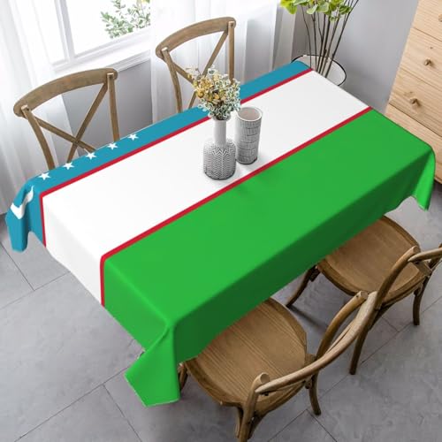 YQxwJL Tischdecke mit Flagge der Republik Usbekistan, rechteckig, Kaffeebraun, Tischdecke von YQxwJL