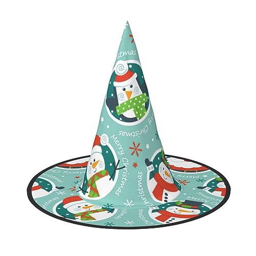 YQxwJL Weihnachtlicher Weihnachtsmann-Pinguin-Druck, Hexenhut, zum Aufhängen, schwimmende Hexenhüte, für Halloween, Weihnachtsfeier, Dekoration YQxwJL Weihnachtlicher Weihnachtsmann-Pinguin-Druck, Hexenhut, zum Aufhängen, schwimmende Hexenhüte, für Halloween, Weihnachtsfeier, Dekoration von YQxwJL