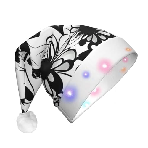 YQxwJL Weihnachts-Partyhüte mit schwarz-weißen Blumendruck für Erwachsene, Damen, Herren YQxwJL Weihnachts-Partyhüte mit schwarz-weißen Blumendruck für Erwachsene, Damen, Herren von YQxwJL