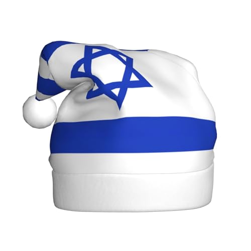YQxwJL Weihnachtsdekoration, Motiv: israelische Flagge, Plüsch, Weihnachtsmannmützen für Weihnachten, Urlaub, Partyzubehör von YQxwJL