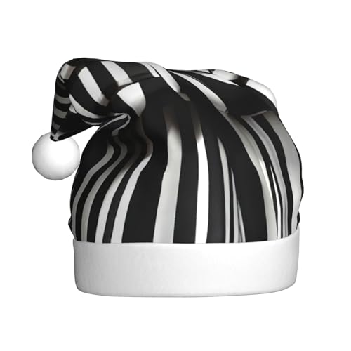 YQxwJL Weihnachtsmütze, schwarz-weiß gestreift, Plüsch, Weihnachtsmannmützen für Weihnachten, Urlaub, Partyzubehör YQxwJL Weihnachtsmütze, schwarz-weiß gestreift, Plüsch, Weihnachtsmannmützen für Weihnachten, Urlaub, Partyzubehör von YQxwJL