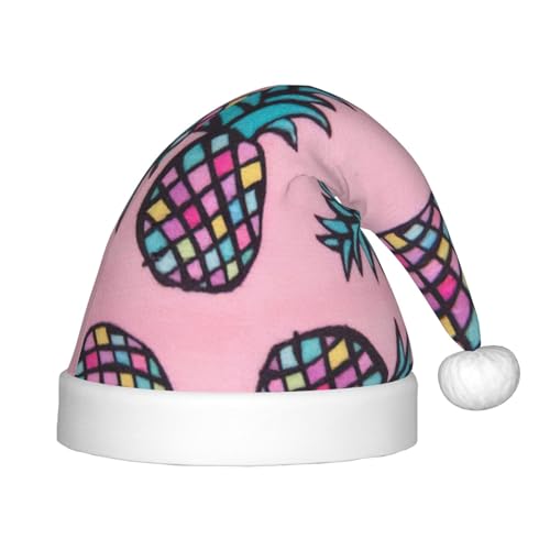 YQxwJL Weihnachtsmütze mit Ananas-Druck, Weihnachtsmannmütze, Weihnachtsmütze, Winterurlaubsmütze für Weihnachten, Party, Zubehör YQxwJL Weihnachtsmütze mit Ananas-Druck, Weihnachtsmannmütze, Weihnachtsmütze, Winterurlaubsmütze für Weihnachten, Party, Zubehör von YQxwJL