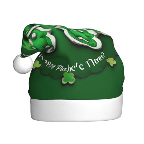 YQxwJL Weihnachtsmütze mit Aufdruck "Happy St. Patrick's Day", Plüsch-Weihnachtsmannmützen für Weihnachten, Urlaub, Partyzubehör YQxwJL Weihnachtsmütze mit Aufdruck "Happy St. Patrick's Day", Plüsch-Weihnachtsmannmützen für Weihnachten, Urlaub, Partyzubehör von YQxwJL