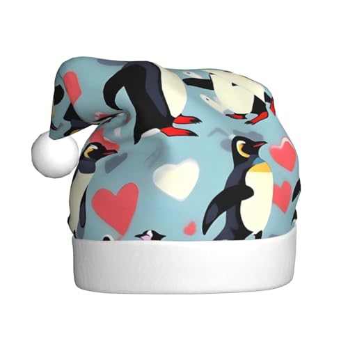 YQxwJL Weihnachtsmütze mit Aufschrift "I Love Penguins", Plüsch-Weihnachtsmannmützen für Weihnachten, Urlaub, Partyzubehör YQxwJL Weihnachtsmütze mit Aufschrift "I Love Penguins", Plüsch-Weihnachtsmannmützen für Weihnachten, Urlaub, Partyzubehör von YQxwJL