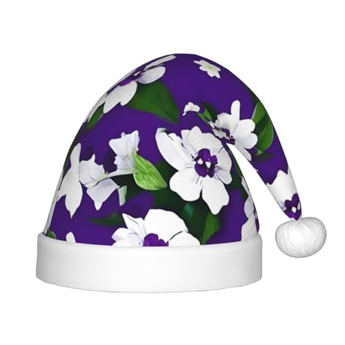 YQxwJL Weihnachtsmütze mit Blumendruck, Violett / Weiß YQxwJL Weihnachtsmütze mit Blumendruck, Violett / Weiß von YQxwJL