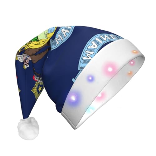 YQxwJL Weihnachtsmütze mit Flagge von Maine für Erwachsene, Weihnachtsmütze für Erwachsene, Weihnachten, Urlaub, Hüte für Erwachsene, Damen, Herren YQxwJL Weihnachtsmütze mit Flagge von Maine für Erwachsene, Weihnachtsmütze für Erwachsene, Weihnachten, Urlaub, Hüte für Erwachsene, Damen, Herren von YQxwJL